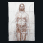 New Turin Shroud (Contemporary Realism Jesus) Tea Towel<br><div class="desc">New Turin Shroud (Contemporary Realism Jesus)
You can also buy art prints of this painting at Fine Art America.com</div>