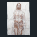New Turin Shroud (Contemporary Realism Jesus) Tea Towel<br><div class="desc">New Turin Shroud (Contemporary Realism Jesus)  
 

 

 You can also buy art prints of this painting at Fine Art America.com</div>