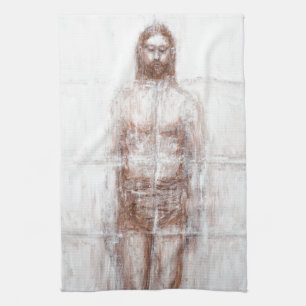 New Turin Shroud (Contemporary Realism Jesus) Tea Towel