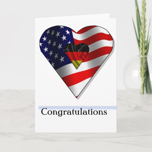 New U.S. Citizen from Germany Congratulations Card (Front)