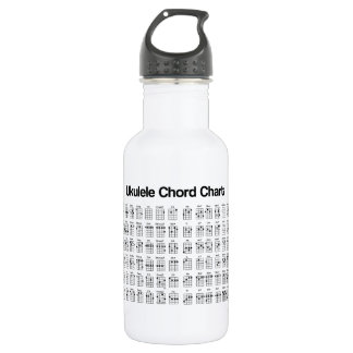 NEW UKULELE CHORD CHART CHORDS 532 ML WATER BOTTLE