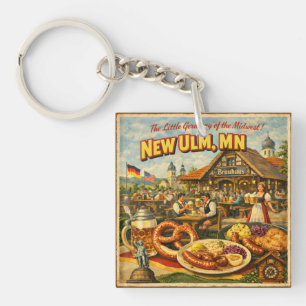 New Ulm MN Minnesota Vintage German Keychain