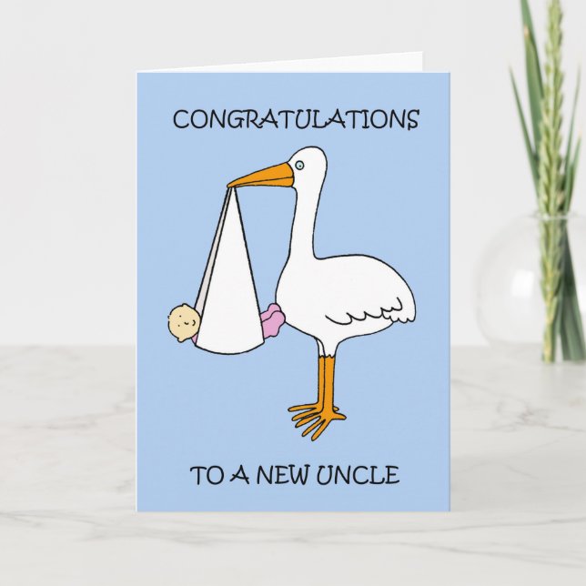 New Uncle Congratulations to a Baby Girl Card (Front)