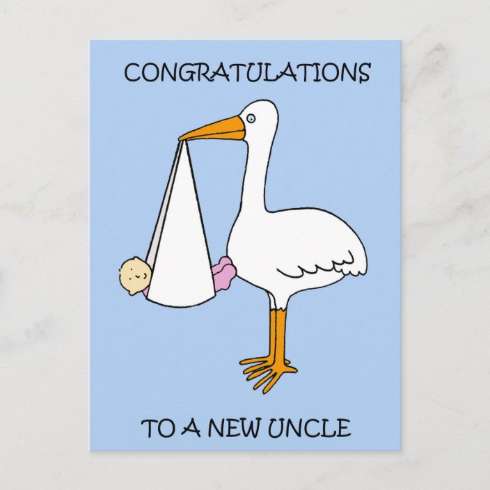 New Uncle Congratulations to a Baby Girl Postcard | Zazzle