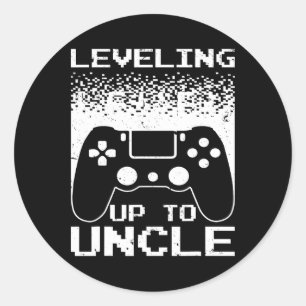 New Uncle For Men Boys Soon To Be Uncle Nephew Gam Classic Round Sticker