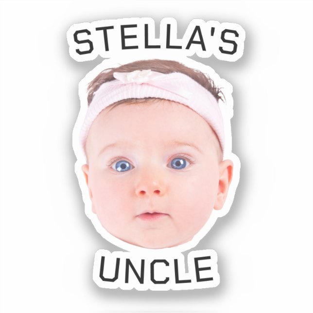 New Uncle Gift, Custom Baby Face Photo Gift (Front)