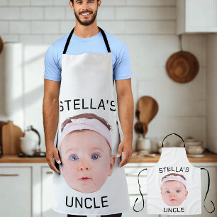 New Uncle Gift, Custom Baby Face Photo Gift Apron