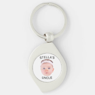 New Uncle Gift, Custom Baby Face Photo Gift Key Ring