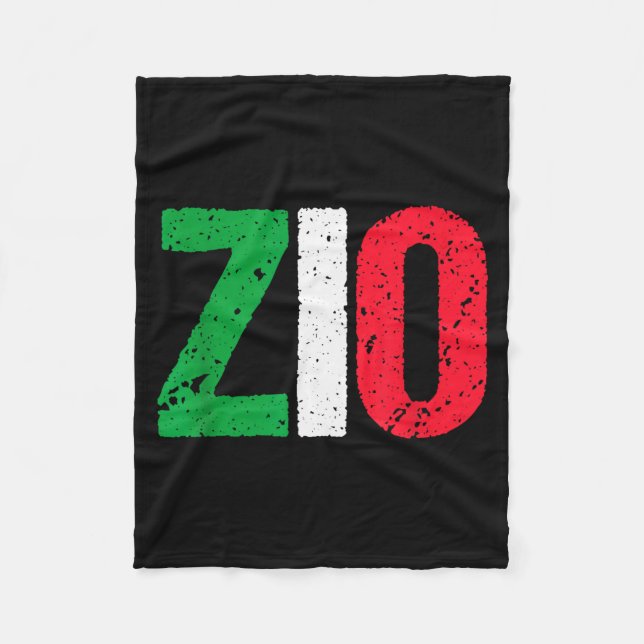 New Uncle Gift Italian Zio Proud Italian American  Fleece Blanket (Front)