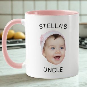 New Uncle Gift Photo, Custom Baby Face Photo Gift Mug
