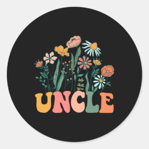 New Uncle Wildflower First Birthday &amp; Baby Sho Classic Round Sticker
