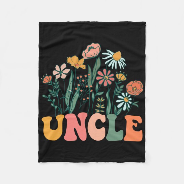 New Uncle Wildflower First Birthday &amp; Baby Sho Fleece Blanket (Front)
