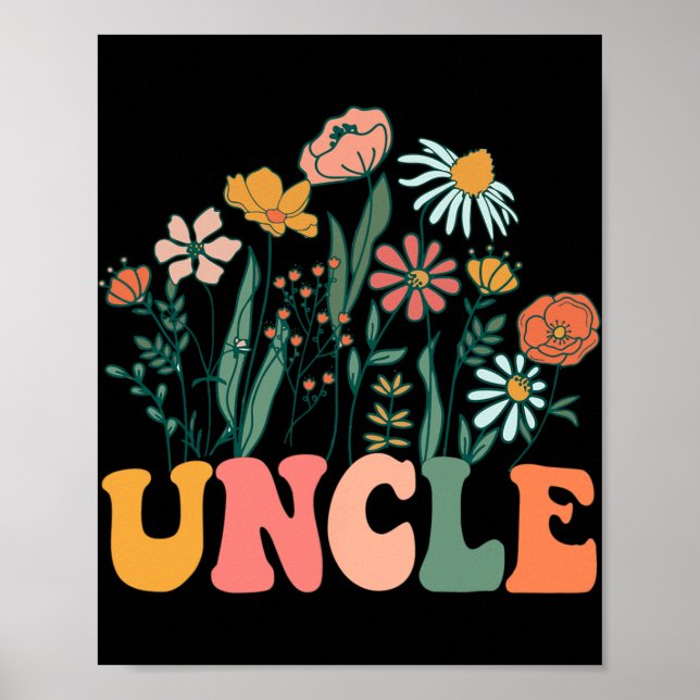 New Uncle Wildflower First Birthday &amp; Baby Sho Poster (Front)