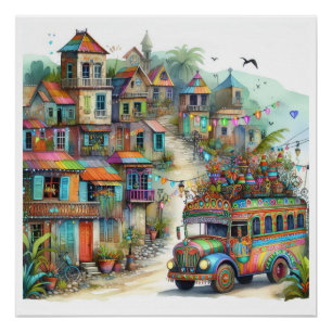 NEW Unique HAITI, Aruba, Antigua Poster