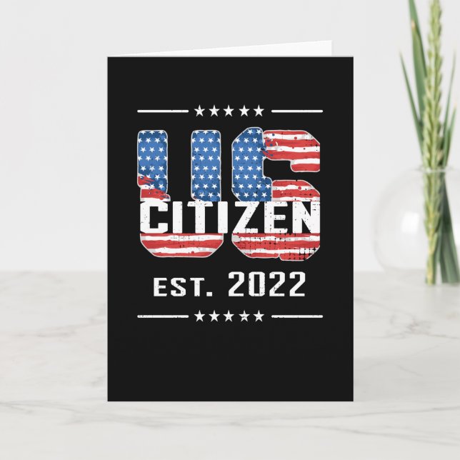 New US Citizen 2022 Proud American Citizenship USA Card (Front)