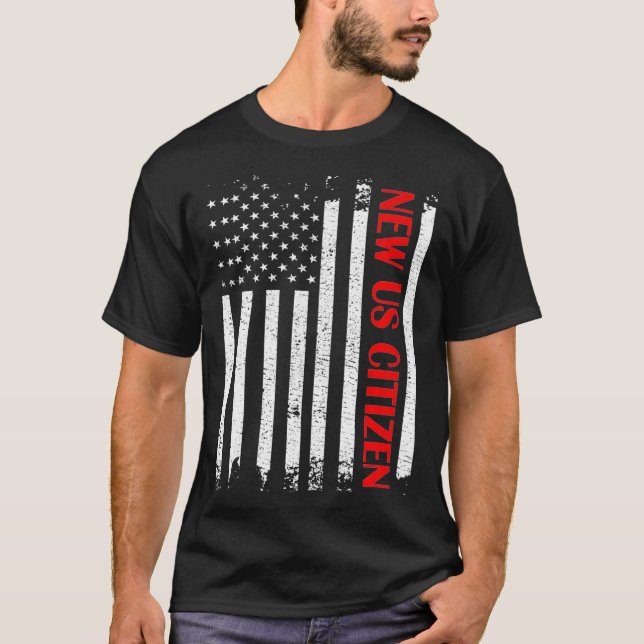 New US Citizen American Flag US Citizenship Ceremo T-Shirt (Front)