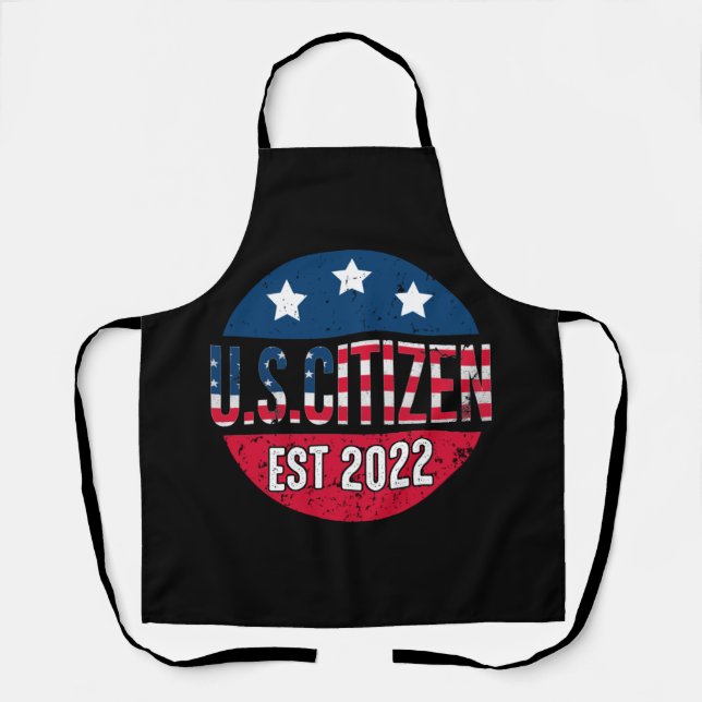 New US Citizen Est 2022 American Immigrant Apron (Front)