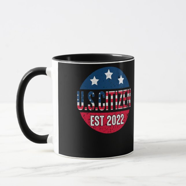 New US Citizen Est 2022 American Immigrant Mug (Left)