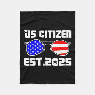 New Us Citizen Est 2025 American Immigrant Citizen Fleece Blanket