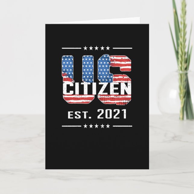 New US Citizen Gift Proud American Citizenship USA Card (Front)