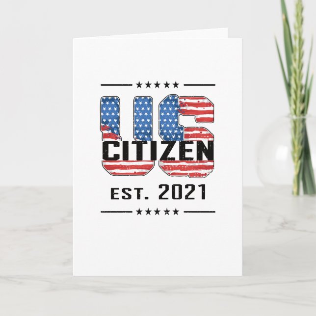 New US Citizen Gift Proud American Citizenship USA Card (Front)