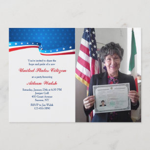 New US Citizen Party Photo Invitation