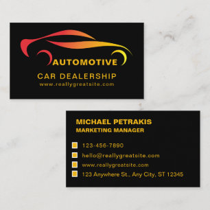 New & Used Car Sales - Auto Sales Double Side Business Card