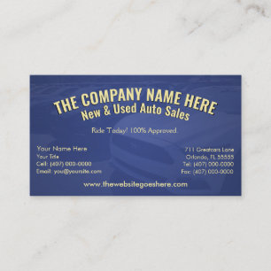 New & Used Car Sales - Auto Sales Double Sided Business Card