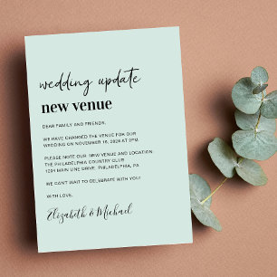 New Venue Mint Wedding Update Announcement