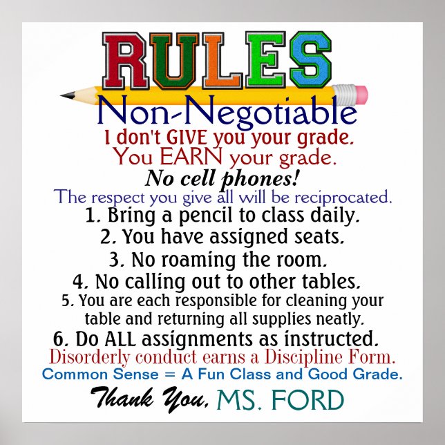 New Version School Teacher's Poster (Front)