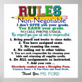 Editable Crayons Classroom Rules Poster