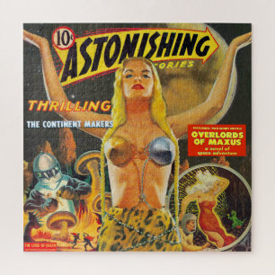 NEW! VINTAGE SCI-FI MAGAZINE THEME JIGSAW PUZZLE