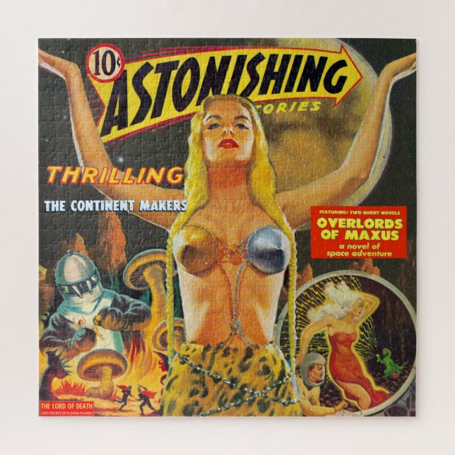 NEW! VINTAGE SCI-FI MAGAZINE THEME JIGSAW PUZZLE (Vertical)