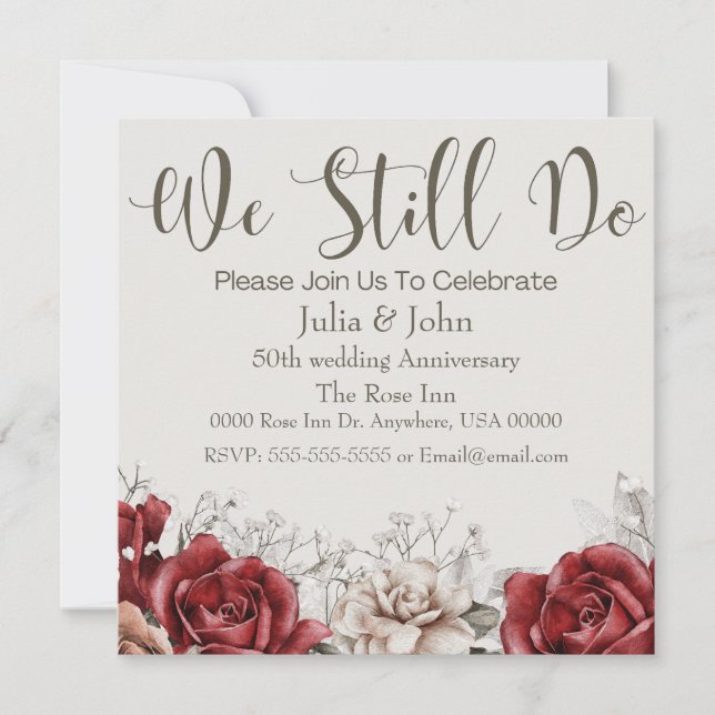  New Vintage Wedding Anniversary Invitation (Front)