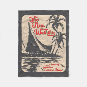 New Waikiki Tiki Bar Hawaiian Style Retro 50s Styl Fleece Blanket