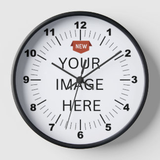 NEW! Wall Clock, 10" Round Black Wooden Frame Clock