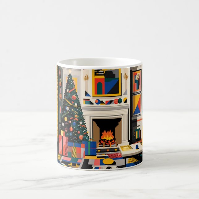 New Wave 1980s Pop Art Christmas Mug (Center)