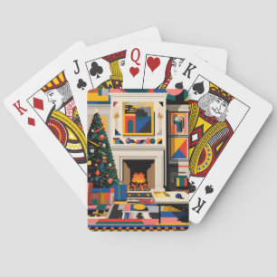 New Wave 1980s Pop Art Christmas Playing Cards