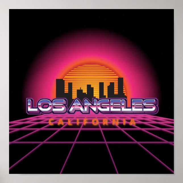 New Wave Retro Los Angeles Poster (Front)