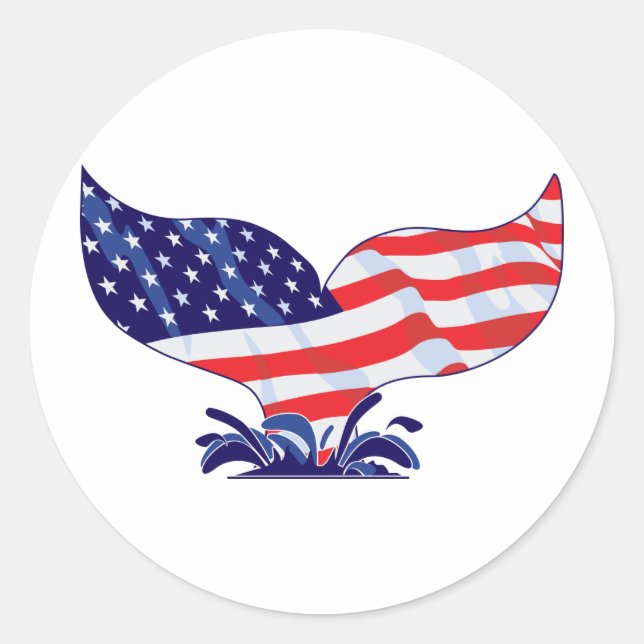 New-Whale-Tail-[Converted] Classic Round Sticker (Front)