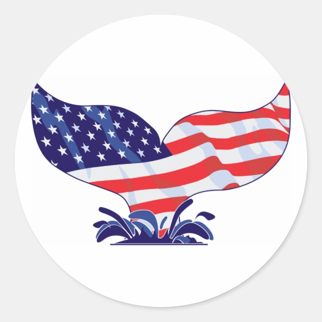 New-Whale-Tail-[Converted] Classic Round Sticker (Front)