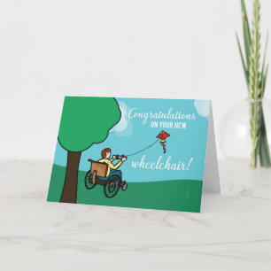 New Wheelchair Congratulations, Boy, Kite Card