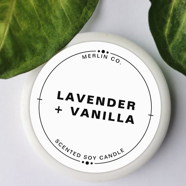 New White Homemade Soy Candle Chic Jar Lid Classic Round Sticker (Creator Uploaded)