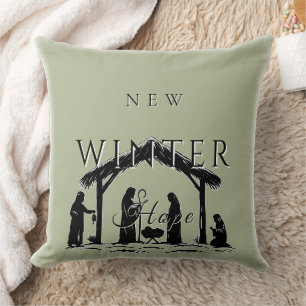 New Winter Hope w/ Nativity Scene I Cushion
