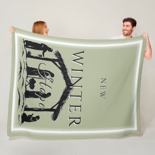New Winter Hope with Nativity Scene I Fleece Blanket