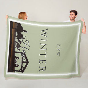 New Winter Hope with Nativity Scene II Fleece Blanket