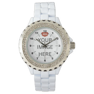 NEW! Women's Rhinestone White Enamel Watch