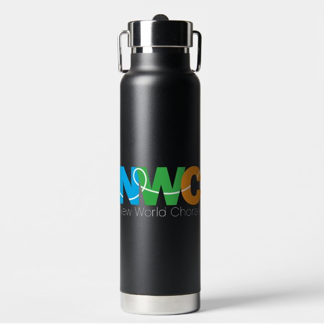 New World Chorale Water Bottle With Straw (Black) (Front)