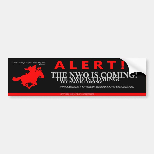 New World Order Bumper Sticker (Front)