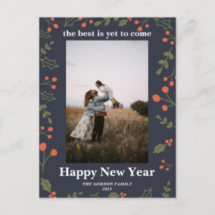 New Year 1 Photo Botanical Holiday Holly Modern